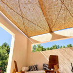 Coconut fiber curtain with 4 hanging points