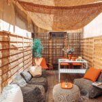 Coconut fiber curtain with 4 hanging points