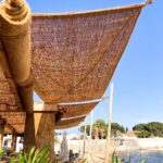 Coconut fiber curtain with 4 hanging points