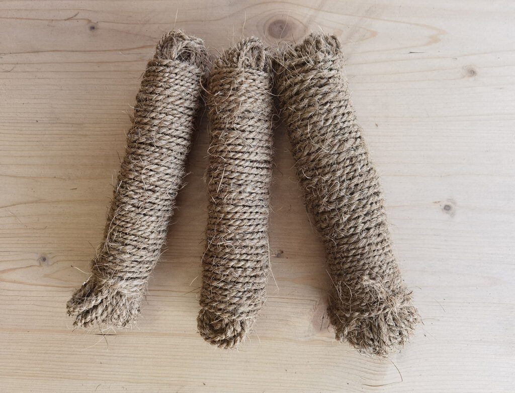 Set van 3 spoelen kokosvezeltouw