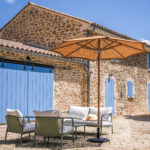 Ambiance parasol rond en coco
