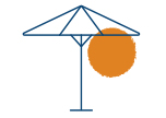 Parasol rond sur mât